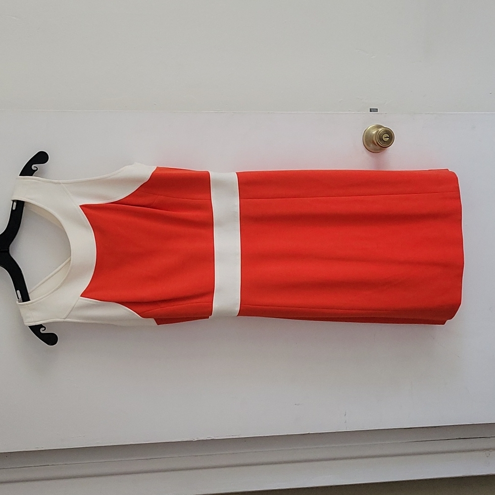 MILLY Racerback Orange/Ivory Dress Sz L